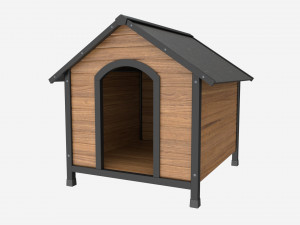 Outdoor Wooden Dog House 02 3D-Modell