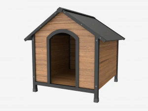 Outdoor Wooden Dog House 02 3D Model