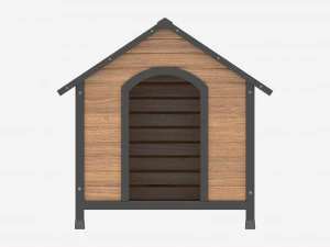 Outdoor Wooden Dog House 02 3D Model