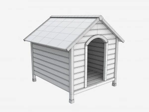 Outdoor Wooden Dog House 02 3D Model