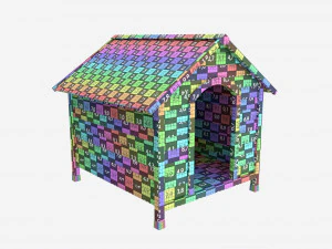 Outdoor Wooden Dog House 02 3D Model