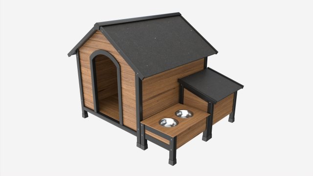 Outdoor Wooden Dog House 03 3D Model .c4d .max .obj .3ds .fbx .stl .blend 