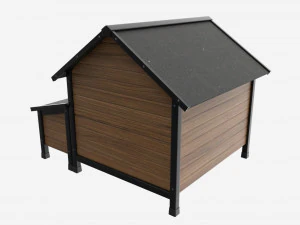 Outdoor Wooden Dog House 03 3D Model