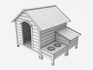 Outdoor Wooden Dog House 03 3D Model