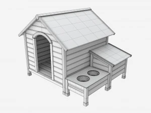 Outdoor Wooden Dog House 03 3D Model