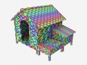 Outdoor Wooden Dog House 03 3D Model