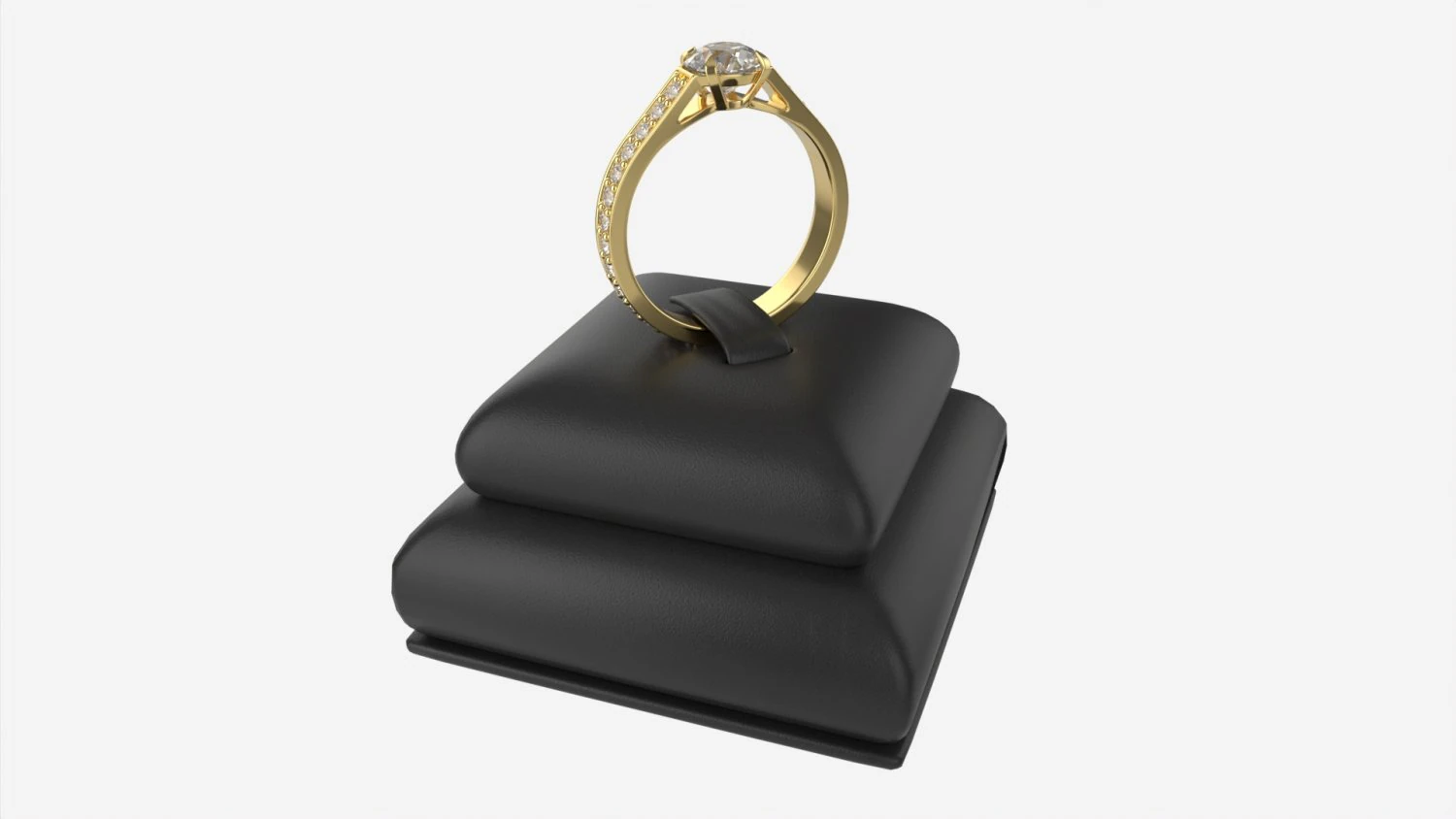Ring Leather Display Holder Stand 01 3D Model .c4d .max .obj .3ds .fbx .stl .blend 