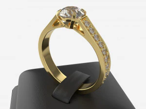 Ring Leather Display Holder Stand 01 3D Model