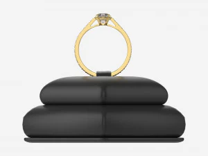 Ring Leather Display Holder Stand 01 3D Model