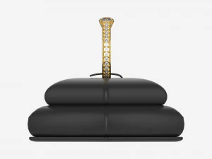 Ring Leather Display Holder Stand 01 3D Model