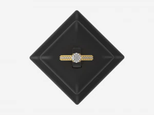 Ring Leather Display Holder Stand 01 3D Model