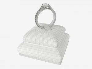 Ring Leather Display Holder Stand 01 3D Model