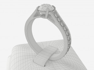 Ring Leather Display Holder Stand 01 3Dモデル