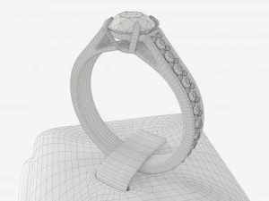 Ring Leather Display Holder Stand 01 3D Model