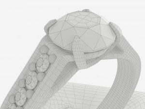 Ring Leather Display Holder Stand 01 3D Model