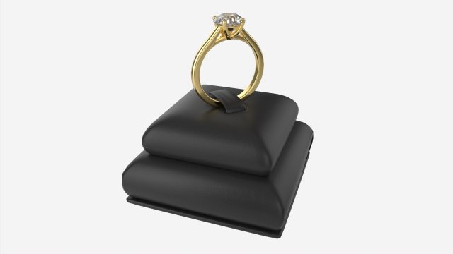 Ring Leather Display Holder Stand 02 Model 3D .c4d .max .obj .3ds .fbx .stl .blend 