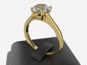 Ring Leather Display Holder Stand 02 Model 3D