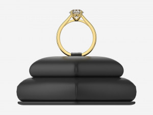 Ring Leather Display Holder Stand 02 Model 3D