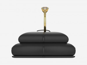 Ring Leather Display Holder Stand 02 Model 3D