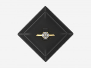 Ring Leather Display Holder Stand 02 Model 3D
