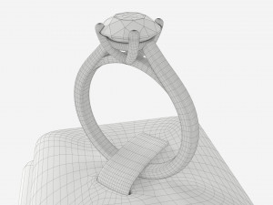 Ring Leather Display Holder Stand 02 Model 3D