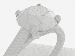 Ring Leather Display Holder Stand 02 Model 3D