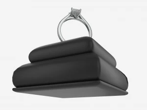 Ring Leather Display Holder Stand 03 3D Model
