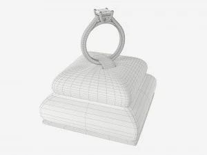 Ring Leather Display Holder Stand 03 3D Model