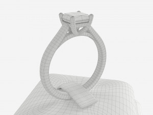Ring Leather Display Holder Stand 03 Modelo 3D
