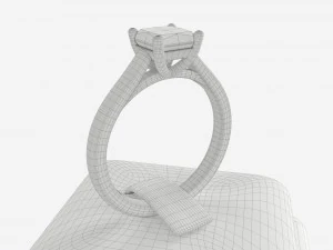 Ring Leather Display Holder Stand 03 3D Model