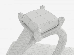 Ring Leather Display Holder Stand 03 3D Model