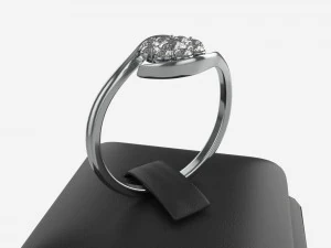 Ring Leather Display Holder Stand 04 3D Model