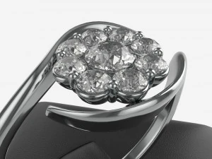 Ring Leather Display Holder Stand 04 3D Model