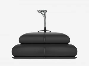 Ring Leather Display Holder Stand 04 3D Model
