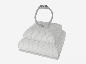 Ring Leather Display Holder Stand 04 3D Модель