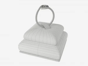 Ring Leather Display Holder Stand 04 3D Model