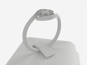Ring Leather Display Holder Stand 04 3D Модель