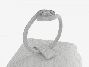 Ring Leather Display Holder Stand 04 3D Model