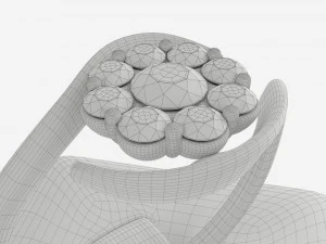 Ring Leather Display Holder Stand 04 3D Model