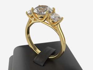 Ring Leather Display Holder Stand 05 3D Model