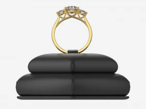 Ring Leather Display Holder Stand 05 3D Model