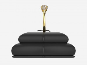 Ring Leather Display Holder Stand 05 3D Model