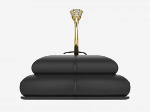 Ring Leather Display Holder Stand 05 3D Model