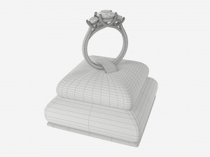 Ring Leather Display Holder Stand 05 3D Model