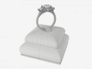 Ring Leather Display Holder Stand 05 3D Model