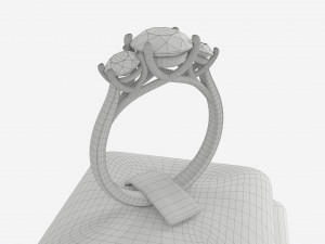 Ring Leather Display Holder Stand 05 3D Model