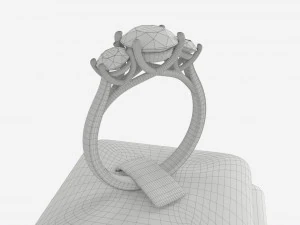 Ring Leather Display Holder Stand 05 3D Model
