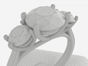 Ring Leather Display Holder Stand 05 3D Model