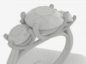 Ring Leather Display Holder Stand 05 3D Model