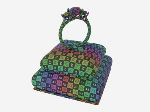 Ring Leather Display Holder Stand 05 3D Model